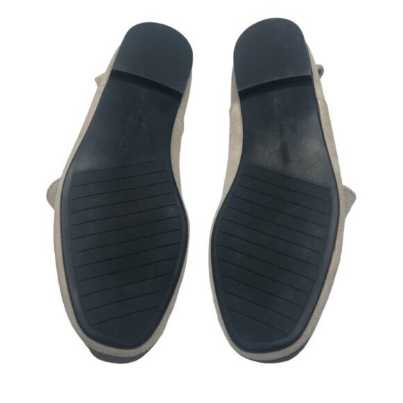 Zara Trafaluc Natural Beige Suede Leather Slip-On Loafers - Picture 5 of 6